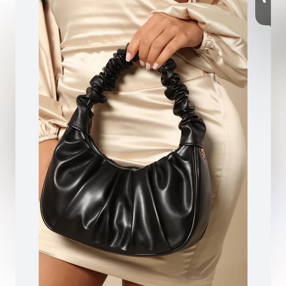 AQUA Ruched Baguette Bag